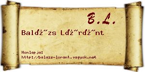 Balázs Lóránt névjegykártya