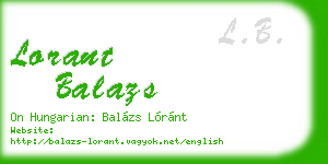 lorant balazs business card